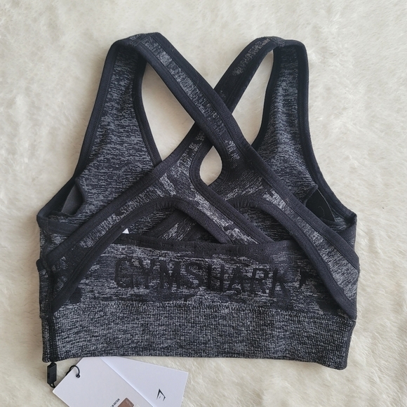 NWT Gymshark Adapt Camo Seamless Sports Bra Gray Black Size XS - Picture 7 of 9
